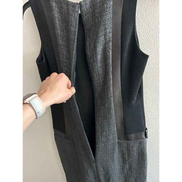 Jonathan Saunders Womens Leather Textured Sleeveless Sheath Dress Black Size 36 - Picture 4 of 10